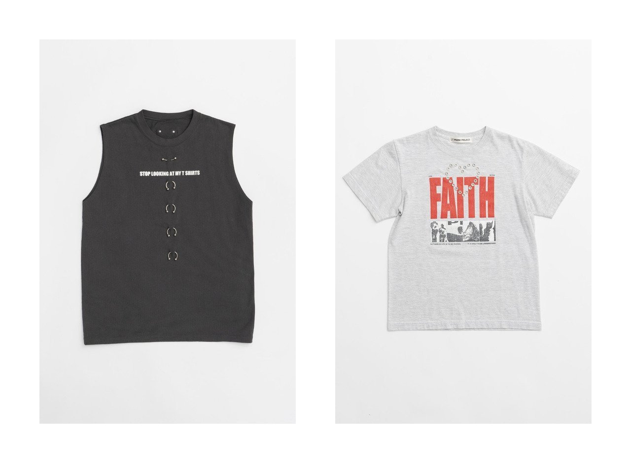 PRANK PROJECT/プランク プロジェクト】のスタッズピアスロゴトップ/Studs Pierced Logo  Top&ハートアイレットFAITH-Heart Eyelet FAITH-TEE 【 人気通販  コーディネート通販】おすすめ！人気、トレンド、レディースファッションの通販 おすすめのファッション通販 ...