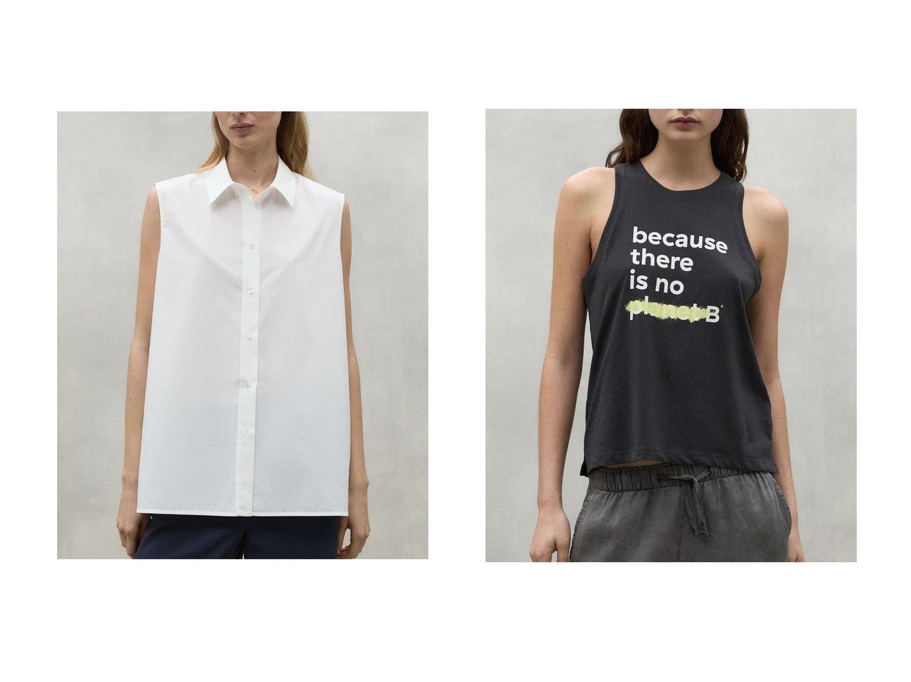 【ECOALF/エコアルフ】のUNDERLINED タンクトップ UNDERLINED T-SHIRT WOMAN&ANNA ノースリーブ シャツ ANNA SHIRT WOMAN 【 人気通販 コーディネート通販】おすすめ！人気、トレンド、レディースファッションの通販   おすすめ人気トレンドファッション通販アイテム インテリア・キッズ・メンズ・レディースファッション・服の通販 founy(ファニー) 　ファッション　Fashion　レディースファッション　WOMEN　トップス・カットソー　Tops/Tshirt　キャミソール / ノースリーブ　No Sleeves　シャツ/ブラウス　Shirts/Blouses　ロング / Tシャツ　T-Shirts　カットソー　Cut and Sewn　なめらか　Smooth　インナー　Inner　キャミソール　Camisole　コレクション　Collection　タンク　Tank　再入荷　Restock/Back In Stock/Re Arrival　コンパクト　Compact　サマー　Summer　シンプル　Simple　スリット　Slit　ノースリーブ　No Sleeve　エレガント 上品　Elegant　夏　Summer　ホワイト系　White　グレー系　Gray　ブラック系　Black　|ID:crp329100000190631