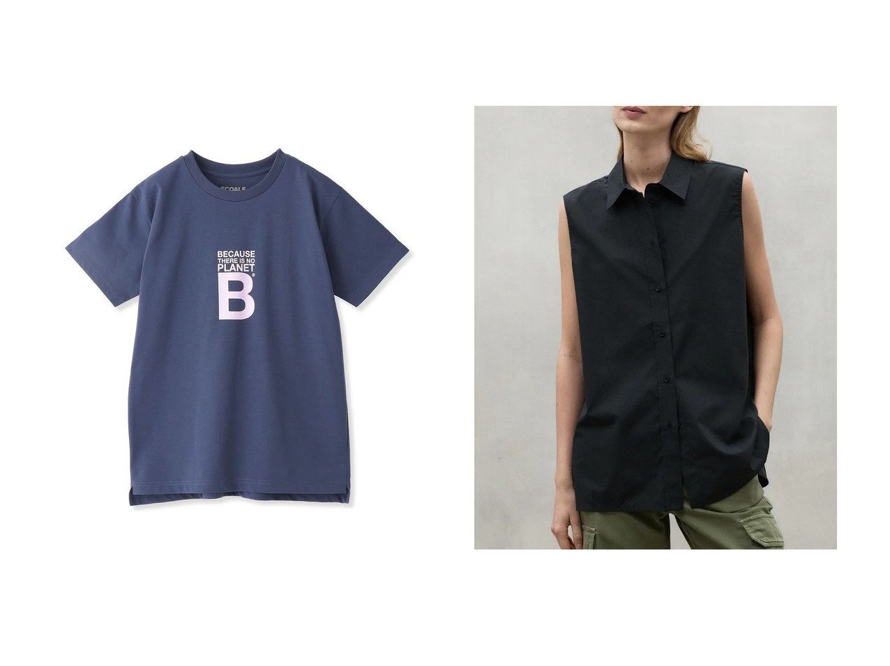 【ECOALF/エコアルフ】のANNA ノースリーブ シャツ ANNA SHIRT WOMAN&ACT ドライミックス BECAUSE Tシャツ 【日本限定】 【 人気通販 コーディネート通販】おすすめ！人気、トレンド、レディースファッションの通販   おすすめ人気トレンドファッション通販アイテム インテリア・キッズ・メンズ・レディースファッション・服の通販 founy(ファニー) 　ファッション　Fashion　レディースファッション　WOMEN　トップス・カットソー　Tops/Tshirt　シャツ/ブラウス　Shirts/Blouses　ロング / Tシャツ　T-Shirts　カットソー　Cut and Sewn　キャミソール / ノースリーブ　No Sleeves　なめらか　Smooth　カッティング　Cutting　コレクション　Collection　コンパクト　Compact　ショート　Short　スリット　Slit　スリーブ　Sleeve　フロント　Front　プリント　Print　ミックス　Mix　リラックス　Relax　エレガント 上品　Elegant　再入荷　Restock/Back In Stock/Re Arrival　キャミソール　Camisole　サマー　Summer　シンプル　Simple　タンク　Tank　ノースリーブ　No Sleeve　夏　Summer　ブルー系　Blue　ホワイト系　White　ブラック系　Black　|ID:crp329100000190632