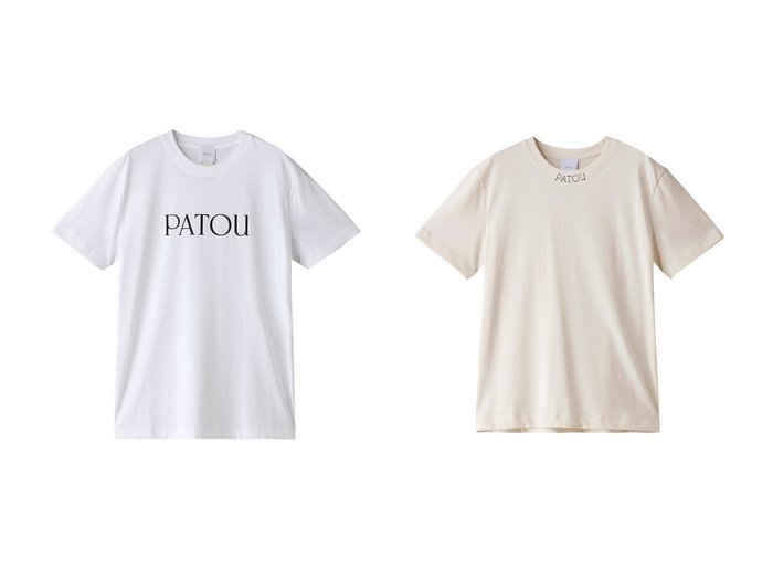 【PATOU/パトゥ】のエッセンシャルPATOUロゴTシャツ&エンブロイダリーカラーTシャツ 【トップス、カットソー 人気通販 コーディネート通販】おすすめ！人気、トレンド、レディースファッションの通販   おすすめ人気トレンドファッション通販アイテム 人気、トレンドファッション・服の通販 founy(ファニー) 　ファッション　Fashion　レディースファッション　WOMEN　トップス・カットソー　Tops/Tshirt　シャツ/ブラウス　Shirts/Blouses　ロング / Tシャツ　T-Shirts　カットソー　Cut and Sewn　2024年　2024　2024-2025秋冬・A/W　Aw/Autumn/Winter/Fw/Fall/2024-2025　A/W・秋冬　Aw・Autumn/Winter・Fw・Fall-Winter　ショート　Short　シンプル　Simple　スリーブ　Sleeve　センター　Center　デニム　Denim　フロント　Front　エレガント 上品　Elegant　おすすめ　Recommend　エンブロイダリー　Embroidery　トレンド　Trend　フレア　Flare　ボトム　Bottom　|ID:crp329100000190771