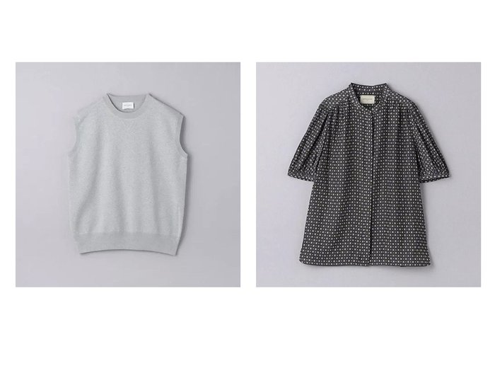 【UNITED ARROWS/ユナイテッドアローズ】のCOOL LIGHT ショートスリーブ ブラウス&ノースリーブ ニット 【トップス、カットソー 人気通販 コーディネート通販】おすすめ！人気、トレンド、レディースファッションの通販   おすすめ人気トレンドファッション通販アイテム 人気、トレンドファッション・服の通販 founy(ファニー) 　ファッション　Fashion　レディースファッション　WOMEN　トップス・カットソー　Tops/Tshirt　ニット　Knit Tops　キャミソール / ノースリーブ　No Sleeves　シャツ/ブラウス　Shirts/Blouses　エレガント 上品　Elegant　カーゴパンツ　Cargo Pants　ショート　Short　ジャカード　Jacquard　スウェット　Sweat　ダブル　Double　ノースリーブ　No Sleeve　バランス　Balance　フォルム　Form　フラット　Flat　イエロー　Yellow　ギャザー　Gather　スリーブ　Sleeve　フレンチ　French　プリント　Print　無地　Plain Color　おすすめ　Recommend　|ID:crp329100000190808