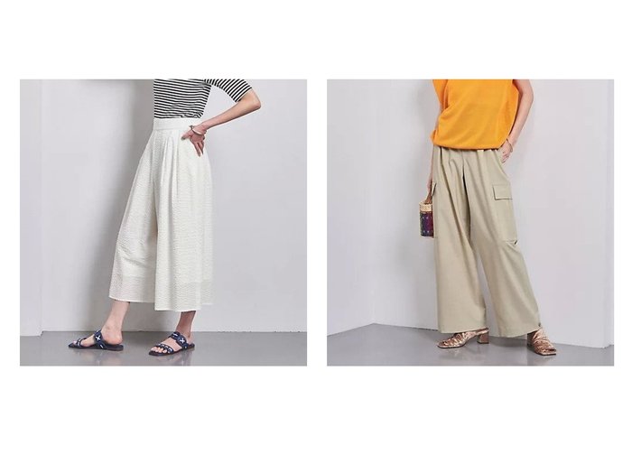 【UNITED ARROWS/ユナイテッドアローズ】のスソボタン カーゴ パンツ&ワッフル クロップド パンツ WHITE 【パンツ  人気通販 コーディネート通販】おすすめ！人気、トレンド、レディースファッションの通販   おすすめ人気トレンドファッション通販アイテム インテリア・キッズ・メンズ・レディースファッション・服の通販 founy(ファニー) https://founy.com/ ファッション Fashion レディースファッション WOMEN パンツ Pants キュロット Culottes クロップド Cropped サッカー Soccer サンダル Sandals シューズ Shoes シンプル Simple セットアップ Set Up バレエ Ballet フォルム Form フラット Flat ワッフル Waffle おすすめ Recommend 夏 Summer カーゴパンツ Cargo Pants ストライプ Stripe 別注 Special Order ワイド Wide |ID:crp329100000190868