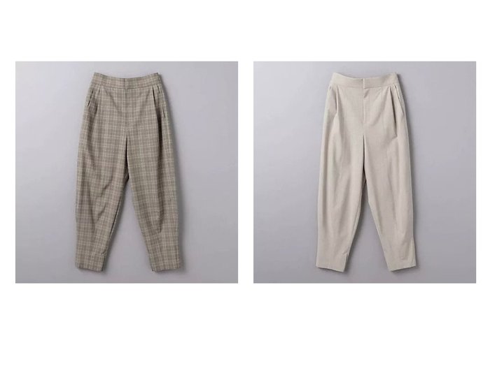 【UNITED ARROWS/ユナイテッドアローズ】のタック テーパード パンツ 【パンツ  人気通販 コーディネート通販】おすすめ！人気、トレンド、レディースファッションの通販   おすすめ人気トレンドファッション通販アイテム 人気、トレンドファッション・服の通販 founy(ファニー) 　ファッション　Fashion　レディースファッション　WOMEN　パンツ　Pants　カットソー　Cut And Sew　切替　Switching　センター　Center　ダブル　Double　テーパード　Tapered　バランス　Balance　パターン　Pattern　ピーチ　Peach　フィット　Fit　フロント　Front　ポケット　Pocket　|ID:crp329100000190871