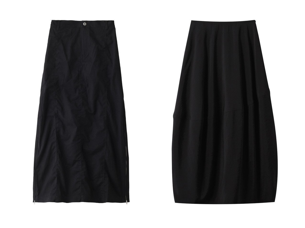 【MANOF/マノフ】のSIDE ZIP LONG SKIRT スカート&【YLEVE/イレーヴ】のレーヨン ポリエステル ブロード スカート 【スカート  人気通販 コーディネート通販】おすすめ！人気、トレンド、レディースファッションの通販   おすすめ人気トレンドファッション通販アイテム インテリア・キッズ・メンズ・レディースファッション・服の通販 founy(ファニー) 　ファッション　Fashion　レディースファッション　WOMEN　スカート　Skirt　ロングスカート　Long Skirt　2024年　2024　2024-2025秋冬・A/W　Aw/Autumn/Winter/Fw/Fall/2024-2025　A/W・秋冬　Aw・Autumn/Winter・Fw・Fall-Winter　ジップ　Zip　フィット　Fit　フレア　Flare　ロング　Long　ブラック系　Black　|ID:crp329100000190881