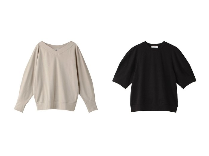 【ebure/エブール】のライト裏毛 ワイドVネックロングカットソー&ライト裏毛 クルーネック5分袖カットソー 【トップス、カットソー  人気通販 コーディネート通販】おすすめ！人気、トレンド、レディースファッションの通販   おすすめ人気トレンドファッション通販アイテム インテリア・キッズ・メンズ・レディースファッション・服の通販 founy(ファニー) https://founy.com/ ファッション Fashion レディースファッション WOMEN トップス・カットソー Tops/Tshirt シャツ/ブラウス Shirts/Blouses ロング / Tシャツ T-Shirts カットソー Cut and Sewn Vネック V-Neck 2024年 2024 2024-2025秋冬・A/W Aw/Autumn/Winter/Fw/Fall/2024-2025 A/W・秋冬 Aw・Autumn/Winter・Fw・Fall-Winter カットソー Cut And Sew ショート Short シンプル Simple スリーブ Sleeve バランス Balance ロング Long ワイド Wide |ID:crp329100000190972