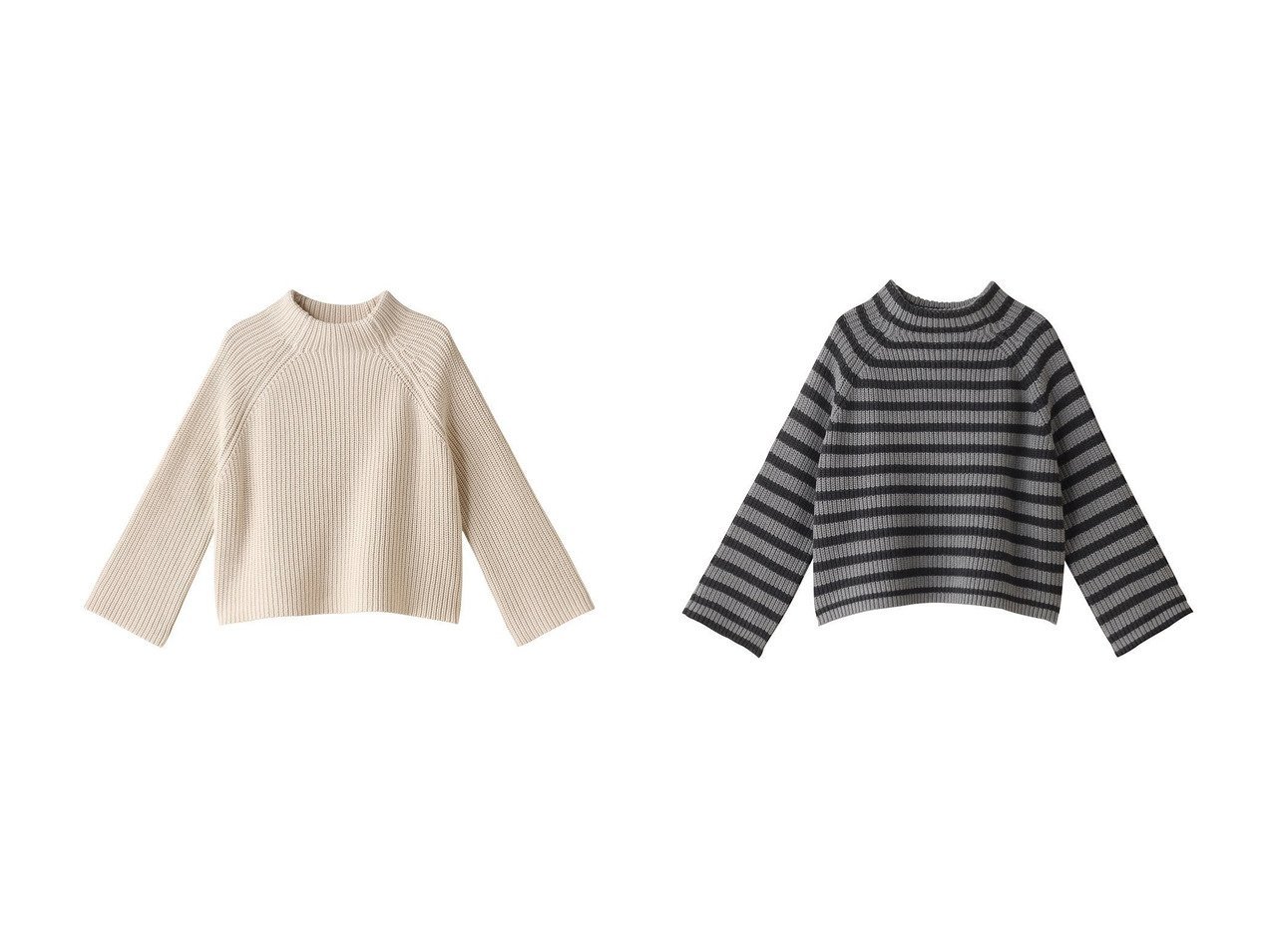 【DEMYLEE/デミーリー】のFENNA STRIPE オーガニックコットン モックネック クロップドニットプルオーバー&FENNA オーガニックコットン モックネック クロップドニットプルオーバー 【トップス、カットソー  人気通販 コーディネート通販】おすすめ！人気、トレンド、レディースファッションの通販   おすすめ人気トレンドファッション通販アイテム インテリア・キッズ・メンズ・レディースファッション・服の通販 founy(ファニー) 　ファッション　Fashion　レディースファッション　WOMEN　トップス・カットソー　Tops/Tshirt　ニット　Knit Tops　プルオーバー　Pullover　2024年　2024　2024-2025秋冬・A/W　Aw/Autumn/Winter/Fw/Fall/2024-2025　A/W・秋冬　Aw・Autumn/Winter・Fw・Fall-Winter　クロップド　Cropped　トレンド　Trend　ボトム　Bottom　モックネック　Mock Neck　ワイド　Wide　エレガント 上品　Elegant　ストライプ　Stripe　人気　Popularity　イエロー系　Yellow　ブルー系　Blue　グレー系　Gray　|ID:crp329100000190981