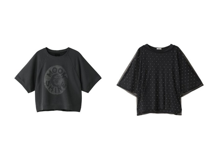 【CLANE/クラネ】のRHINESTONE SHEER TOPS Tシャツ/カットソー&【MOTHER/マザー】のMOONSHINE クロップドTシャツ(MHI) 【トップス、カットソー  人気通販 コーディネート通販】おすすめ！人気、トレンド、レディースファッションの通販   おすすめ人気トレンドファッション通販アイテム 人気、トレンドファッション・服の通販 founy(ファニー) ファッション Fashion レディースファッション WOMEN トップス・カットソー Tops/Tshirt シャツ/ブラウス Shirts/Blouses ロング / Tシャツ T-Shirts カットソー Cut and Sewn 2024年 2024 2024-2025秋冬・A/W Aw/Autumn/Winter/Fw/Fall/2024-2025 A/W・秋冬 Aw・Autumn/Winter・Fw・Fall-Winter クロップド Cropped ショート Short スリーブ Sleeve トレンド Trend プリント Print カットソー Cut And Sew シンプル Simple ストーン Stone ドット Dot 半袖 Short Sleeve |ID:crp329100000191014