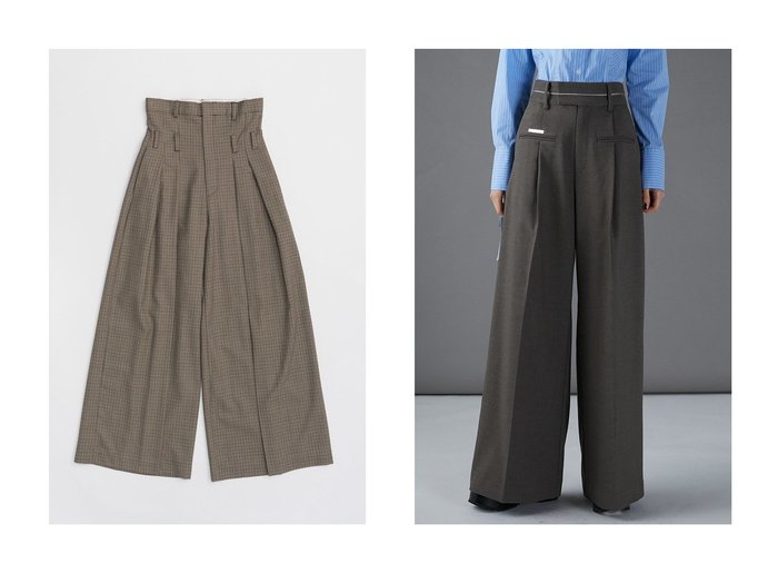 【PRANK PROJECT/プランク プロジェクト】のスーパーハイウエストパンツ Super High Waist Pants&ロークロッチワイドパンツ Low Crotch Wide Pants 【  人気通販 コーディネート通販】おすすめ！人気、トレンド、レディースファッションの通販   おすすめ人気トレンドファッション通販アイテム インテリア・キッズ・メンズ・レディースファッション・服の通販 founy(ファニー) https://founy.com/ ファッション Fashion レディースファッション WOMEN パンツ Pants 2024年 2024 2024-2025秋冬・A/W Aw/Autumn/Winter/Fw/Fall/2024-2025 A/W・秋冬 Aw・Autumn/Winter・Fw・Fall-Winter ストライプ Stripe セットアップ Set Up ツイル Twill ワイド Wide アンゴラ Angola シルク Silk チェック Check ワッシャー Washer |ID:crp329100000191039