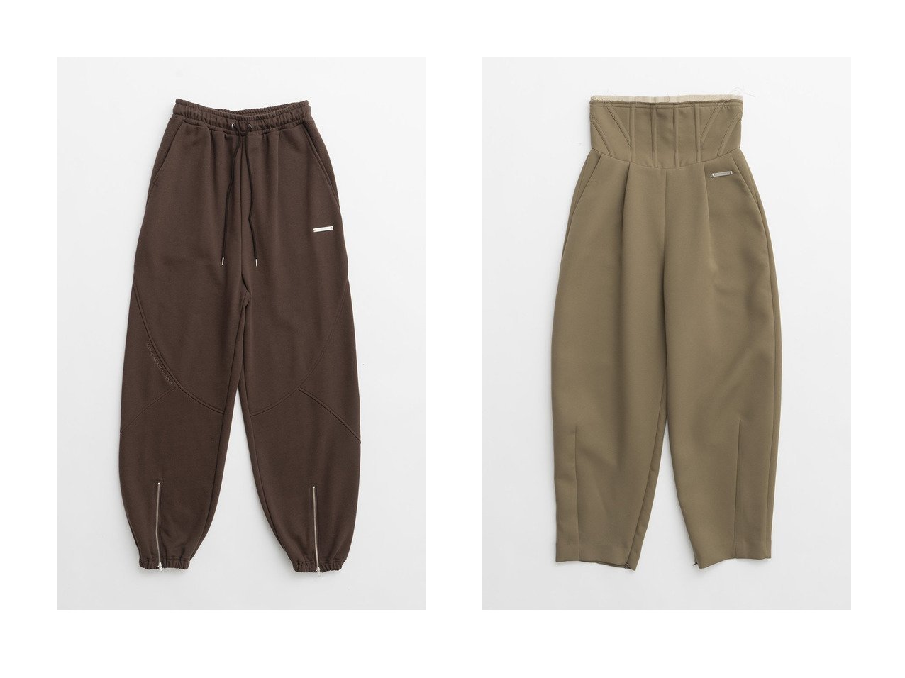 【PRANK PROJECT/プランク プロジェクト】のラウンドカットスウェットパンツ Round Cut Sweatpants&ハイウエストバルーンパンツ High Waist Balloon Pants 【  人気通販 コーディネート通販】おすすめ！人気、トレンド、レディースファッションの通販   おすすめ人気トレンドファッション通販アイテム インテリア・キッズ・メンズ・レディースファッション・服の通販 founy(ファニー) 　ファッション　Fashion　レディースファッション　WOMEN　パンツ　Pants　2024年　2024　2024-2025秋冬・A/W　Aw/Autumn/Winter/Fw/Fall/2024-2025　A/W・秋冬　Aw・Autumn/Winter・Fw・Fall-Winter　ストレッチ　Stretch　スリット　Slit　おすすめ　Recommend　カッティング　Cutting　ジップ　Zip　パーカー　Hoodie　ラウンド　Round　ブラック系　Black　グリーン系　Green　ブラウン系　Brown　グレー系　Gray　|ID:crp329100000191040