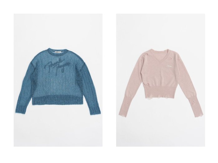 【PRANK PROJECT/プランク プロジェクト】のシアーモヘアロゴニット Sheer Mohair Logo Knit&カシミアブレンドダメージニット Cashmere Blend Damaged Knit 【  人気通販 コーディネート通販】おすすめ！人気、トレンド、レディースファッションの通販   おすすめ人気トレンドファッション通販アイテム 人気、トレンドファッション・服の通販 founy(ファニー) 　ファッション　Fashion　レディースファッション　WOMEN　トップス・カットソー　Tops/Tshirt　ニット　Knit Tops　プルオーバー　Pullover　2024年　2024　2024-2025秋冬・A/W　Aw/Autumn/Winter/Fw/Fall/2024-2025　A/W・秋冬　Aw・Autumn/Winter・Fw・Fall-Winter　インナー　Inner　カシミア　Cashmere　カシミヤ　Cashmere　クラシカル　Classical　ダメージ　Damage　エレガント 上品　Elegant　モヘア　Mohair　|ID:crp329100000191044