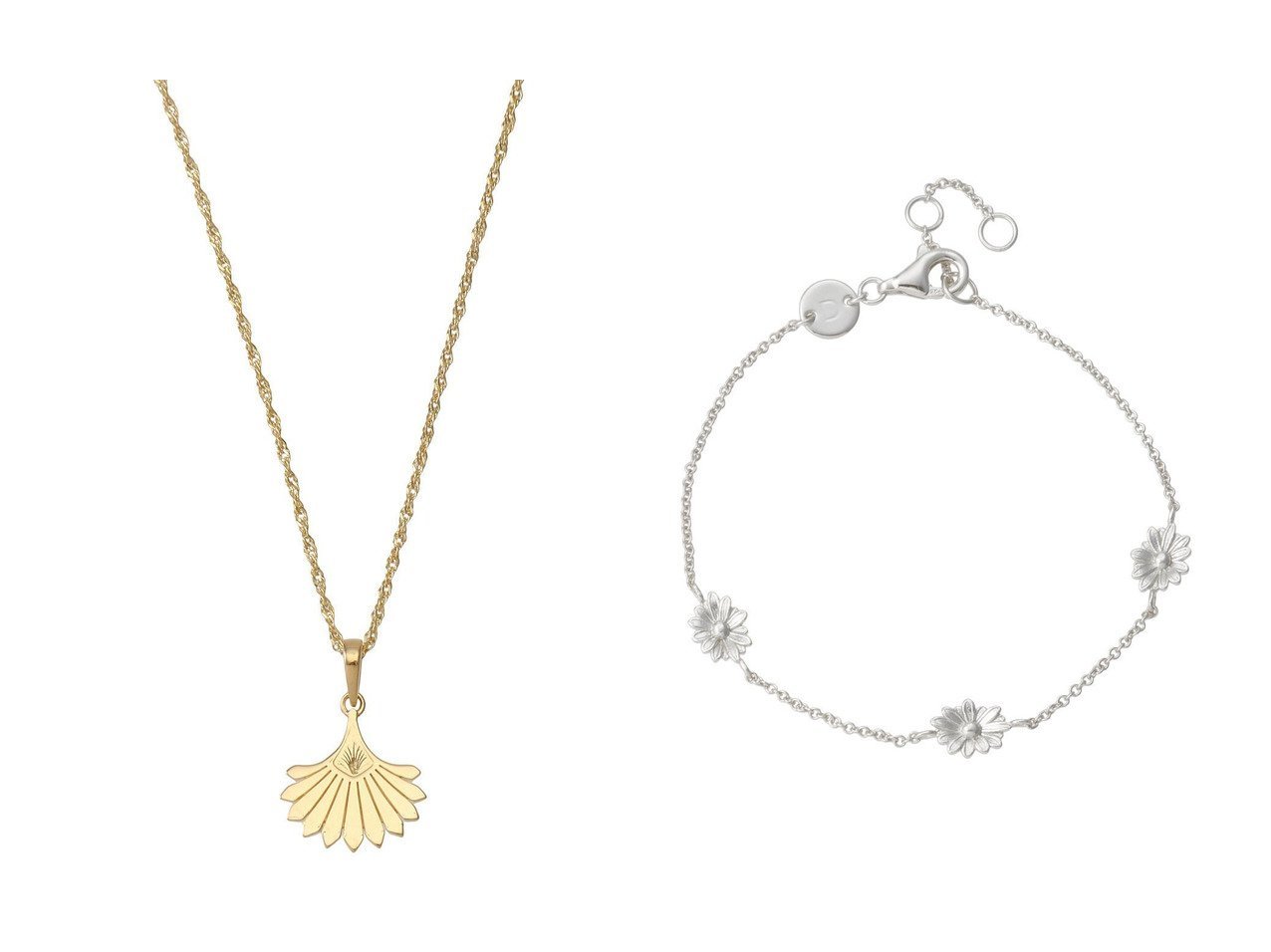 【DAISY LONDON/デイジー ロンドン】のDAISY CHAIN FLOWER ブレスレット&PALM FAN ネックレス_GOLD 【 アクセサリー、ジュエリー 人気通販 コーディネート通販】おすすめ！人気、トレンド、レディースファッションの通販   おすすめ人気トレンドファッション通販アイテム インテリア・キッズ・メンズ・レディースファッション・服の通販 founy(ファニー) 　ファッション　Fashion　レディースファッション　WOMEN　ジュエリー　Jewelry　ブレスレット　Bracelets　バングル　Bangles　ネックレス　Necklaces　2024年　2024　2024-2025秋冬・A/W　Aw/Autumn/Winter/Fw/Fall/2024-2025　A/W・秋冬　Aw・Autumn/Winter・Fw・Fall-Winter　クール　Cool　コレクション　Collection　シルバー　Silver　ブレスレット　Bracelet　エレガント 上品　Elegant　おすすめ　Recommend　ギフト プレゼント　Gift Present　ネックレス　Necklace　プレート　Plate　ボックス　Box　モチーフ　Motif　ゴールド系　Gold　シルバー系　Silver　|ID:crp329100000191060