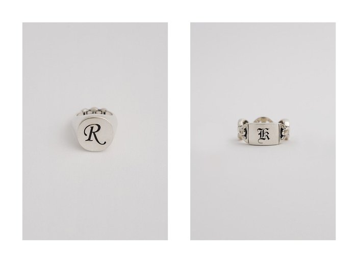 【HOORSENBUHS/ホーセンブース】の【受注生産】【カスタム】【UNISEX】BRUTE CLASSIC TRI-LINK MONOGRAM リング&【カスタム】【UNISEX】SIGNET RING リング 【 アクセサリー、ジュエリー 人気通販 コーディネート通販】おすすめ！人気、トレンド、レディースファッションの通販   おすすめ人気トレンドファッション通販アイテム インテリア・キッズ・メンズ・レディースファッション・服の通販 founy(ファニー) https://founy.com/ ファッション Fashion レディースファッション WOMEN ユニセックス Unisex プレート Plate 人気 Popularity |ID:crp329100000191129