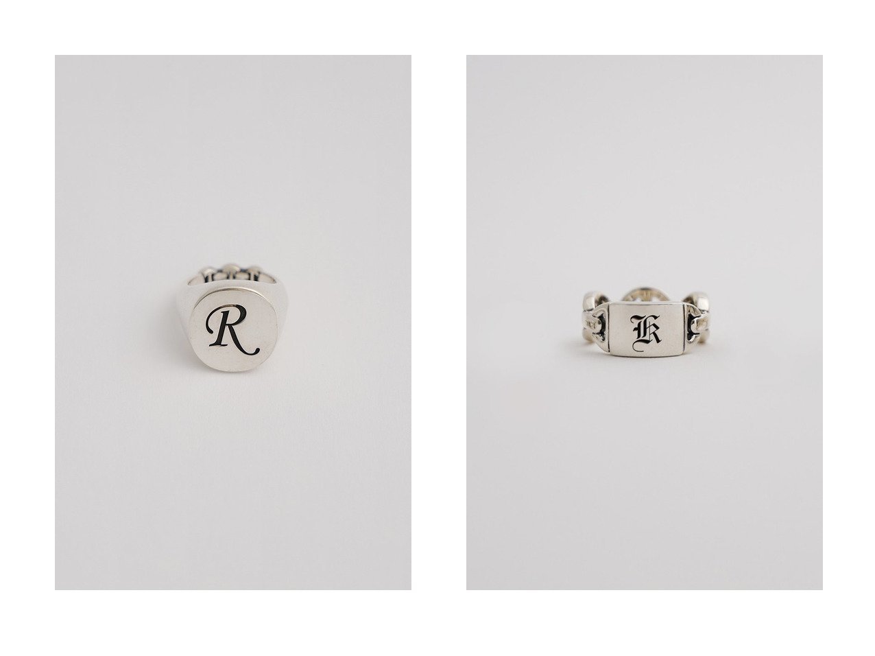 【HOORSENBUHS/ホーセンブース】の【受注生産】【カスタム】【UNISEX】BRUTE CLASSIC TRI-LINK MONOGRAM リング&【カスタム】【UNISEX】SIGNET RING リング 【 アクセサリー、ジュエリー 人気通販 コーディネート通販】おすすめ！人気、トレンド、レディースファッションの通販   おすすめ人気トレンドファッション通販アイテム インテリア・キッズ・メンズ・レディースファッション・服の通販 founy(ファニー) 　ファッション　Fashion　レディースファッション　WOMEN　ユニセックス　Unisex　プレート　Plate　人気　Popularity　ゴールド系　Gold　|ID:crp329100000191129