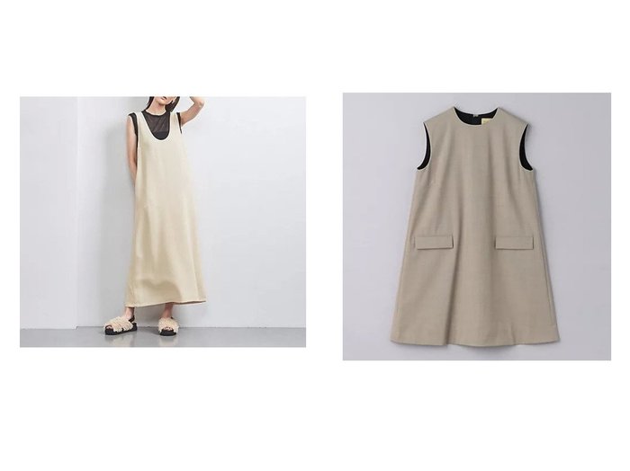 【UNITED ARROWS/ユナイテッドアローズ】のBONOTTO ミニワンピース&Uネック ノースリーブ ワンピース 【ワンピース、ドレス  人気通販 コーディネート通販】おすすめ！人気、トレンド、レディースファッションの通販   おすすめ人気トレンドファッション通販アイテム 人気、トレンドファッション・服の通販 founy(ファニー) ファッション Fashion レディースファッション WOMEN ワンピース Dress インナー Inner エレガント 上品 Elegant シルク Silk シンプル Simple スリーブ Sleeve ドレープ Drape ノースリーブ No Sleeve フレンチ French ポケット Pocket 半袖 Short Sleeve レギュラー Regular ロング Long A/W・秋冬 Aw・Autumn/Winter・Fw・Fall-Winter おすすめ Recommend 夏 Summer イタリア Italy カットソー Cut And Sew 今季 This Season タイツ Tights タートルネック Turtleneck ハーフ Half フィット Fit フラップ Flap ベスト Vest |ID:crp329100000191375