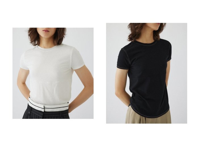 【RIM.ARK/リムアーク】のTシャツ 【トップス、カットソー  人気通販 コーディネート通販】おすすめ！人気、トレンド、レディースファッションの通販   おすすめ人気トレンドファッション通販アイテム 人気、トレンドファッション・服の通販 founy(ファニー) 　ファッション　Fashion　レディースファッション　WOMEN　トップス・カットソー　Tops/Tshirt　シャツ/ブラウス　Shirts/Blouses　ロング / Tシャツ　T-Shirts　カットソー　Cut and Sewn　2024年　2024　2024-2025秋冬・A/W　Aw/Autumn/Winter/Fw/Fall/2024-2025　A/W・秋冬　Aw・Autumn/Winter・Fw・Fall-Winter　カットソー　Cut And Sew　コンパクト　Compact　ショート　Short　スリーブ　Sleeve　ベーシック　Basic　モダン　Modern　ワーク　Work　|ID:crp329100000191380