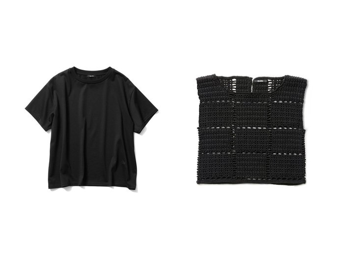 【aLORS/アロー】のT-shirt a manches courtes&Haut en macrame Cocinelle 【トップス、カットソー 人気通販 コーディネート通販】おすすめ！人気、トレンド、レディースファッションの通販   おすすめ人気トレンドファッション通販アイテム 人気、トレンドファッション・服の通販 founy(ファニー) 　ファッション　Fashion　レディースファッション　WOMEN　トップス・カットソー　Tops/Tshirt　シャツ/ブラウス　Shirts/Blouses　ロング / Tシャツ　T-Shirts　カットソー　Cut and Sewn　ニット　Knit Tops　プルオーバー　Pullover　2024年　2024　2024-2025秋冬・A/W　Aw/Autumn/Winter/Fw/Fall/2024-2025　A/W・秋冬　Aw・Autumn/Winter・Fw・Fall-Winter　ショート　Short　スリーブ　Sleeve　イタリア　Italy　スクエア　Square　ノースリーブ　No Sleeve　フレンチ　French　ランダム　Random　手編み　Hand Knitting　|ID:crp329100000191517