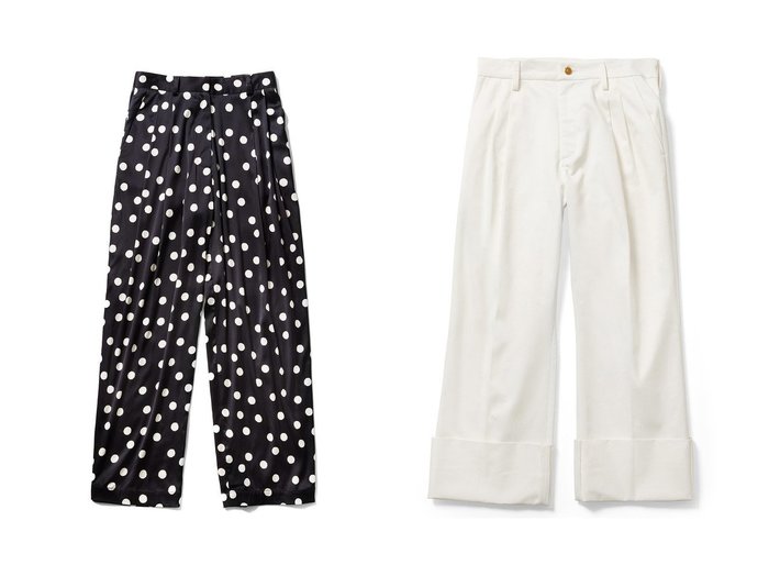 【aLORS/アロー】のPantalon Cocinelle&Pantalon chino 【パンツ 人気通販 コーディネート通販】おすすめ！人気、トレンド、レディースファッションの通販   おすすめ人気トレンドファッション通販アイテム 人気、トレンドファッション・服の通販 founy(ファニー) ファッション Fashion レディースファッション WOMEN パンツ Pants 2024年 2024 2024-2025秋冬・A/W Aw/Autumn/Winter/Fw/Fall/2024-2025 A/W・秋冬 Aw・Autumn/Winter・Fw・Fall-Winter イタリア Italy センター Center ドット Dot フロント Front ワイド Wide エレガント 上品 Elegant |ID:crp329100000191629