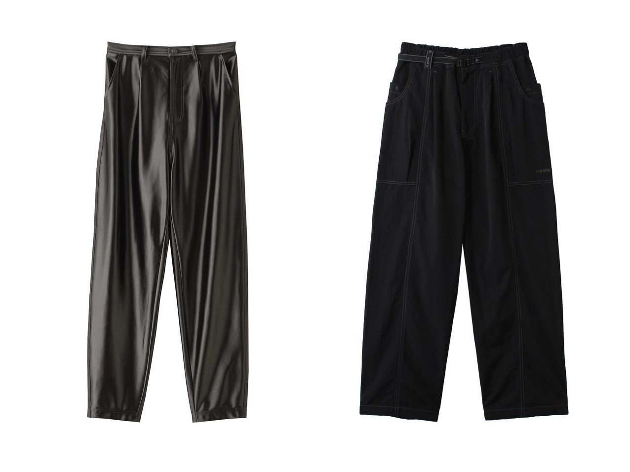 【MANOF/マノフ】のGLITTER TAPERED PANTS パンツ&【and wander/アンドワンダー】の【UNISEX】crinkled nylon pants 【パンツ 人気通販 コーディネート通販】おすすめ！人気、トレンド、レディースファッションの通販   おすすめ人気トレンドファッション通販アイテム インテリア・キッズ・メンズ・レディースファッション・服の通販 founy(ファニー) 　ファッション　Fashion　レディースファッション　WOMEN　パンツ　Pants　2024年　2024　2024-2025秋冬・A/W　Aw/Autumn/Winter/Fw/Fall/2024-2025　A/W・秋冬　Aw・Autumn/Winter・Fw・Fall-Winter　グリッター　Glitter　ストレッチ　Stretch　トレンド　Trend　ユニセックス　Unisex　アウトドア　Outdoor　カーゴパンツ　Cargo Pants　ベーシック　Basic　ワイド　Wide　軽量　Lightweight　ブラウン系　Brown　ブラック系　Black　|ID:crp329100000191636