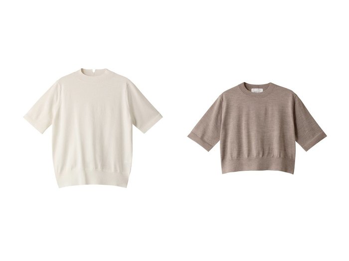 【BEIGE,/ベイジ,】のLAURA(ロラ)/半袖ニット&LA MONNAIE(ラモネ)/ショート丈ニット 【トップス、カットソー 人気通販 コーディネート通販】おすすめ！人気、トレンド、レディースファッションの通販   おすすめ人気トレンドファッション通販アイテム 人気、トレンドファッション・服の通販 founy(ファニー) 　ファッション　Fashion　レディースファッション　WOMEN　トップス・カットソー　Tops/Tshirt　ニット　Knit Tops　プルオーバー　Pullover　2024年　2024　2024-2025秋冬・A/W　Aw/Autumn/Winter/Fw/Fall/2024-2025　A/W・秋冬　Aw・Autumn/Winter・Fw・Fall-Winter　スリーブ　Sleeve　ロング　Long　ビジネス 仕事 通勤　Business　半袖　Short Sleeve　なめらか　Smooth　ショート　Short　スタイリッシュ　Stylish　トレンド　Trend　ボトム　Bottom　ワイド　Wide　今季　This Season　|ID:crp329100000191838