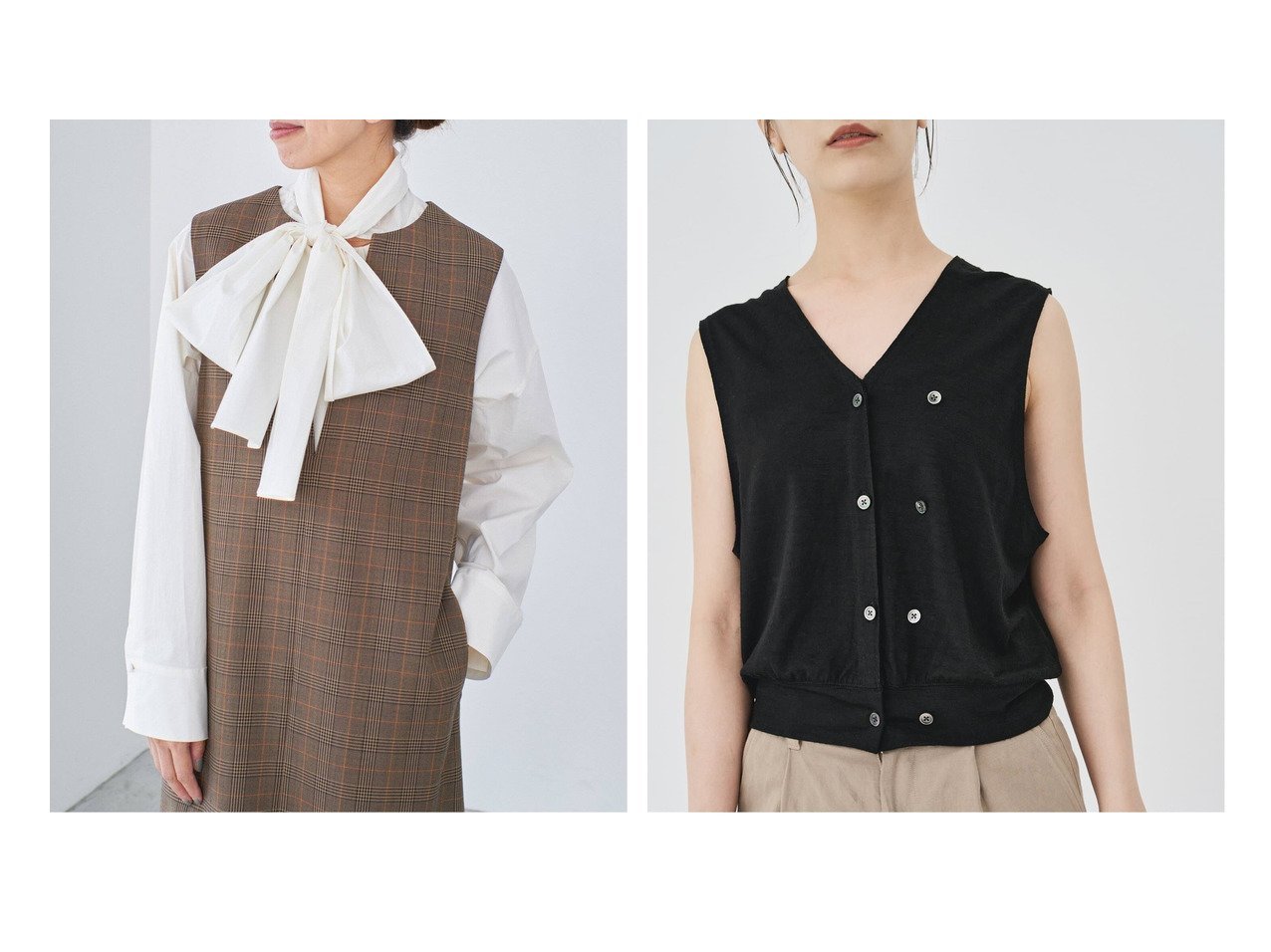 【IENA/イエナ】のリボンブラウス&《》プロタゴニスタ vest ベスト 【 人気通販 コーディネート通販】おすすめ！人気、トレンド、レディースファッションの通販   おすすめ人気トレンドファッション通販アイテム インテリア・キッズ・メンズ・レディースファッション・服の通販 founy(ファニー) 　ファッション　Fashion　レディースファッション　WOMEN　トップス・カットソー　Tops/Tshirt　シャツ/ブラウス　Shirts/Blouses　アウター　Coat Outerwear　ベスト/ジレ　Gilets/Vests　2024年　2024　2024-2025秋冬・A/W　Aw/Autumn/Winter/Fw/Fall/2024-2025　ギャザー　Gather　ショート　Short　トレンド　Trend　ベスト　Vest　リボン　Ribbon　楽ちん　Easy　ホワイト系　White　ブラック系　Black　|ID:crp329100000191898