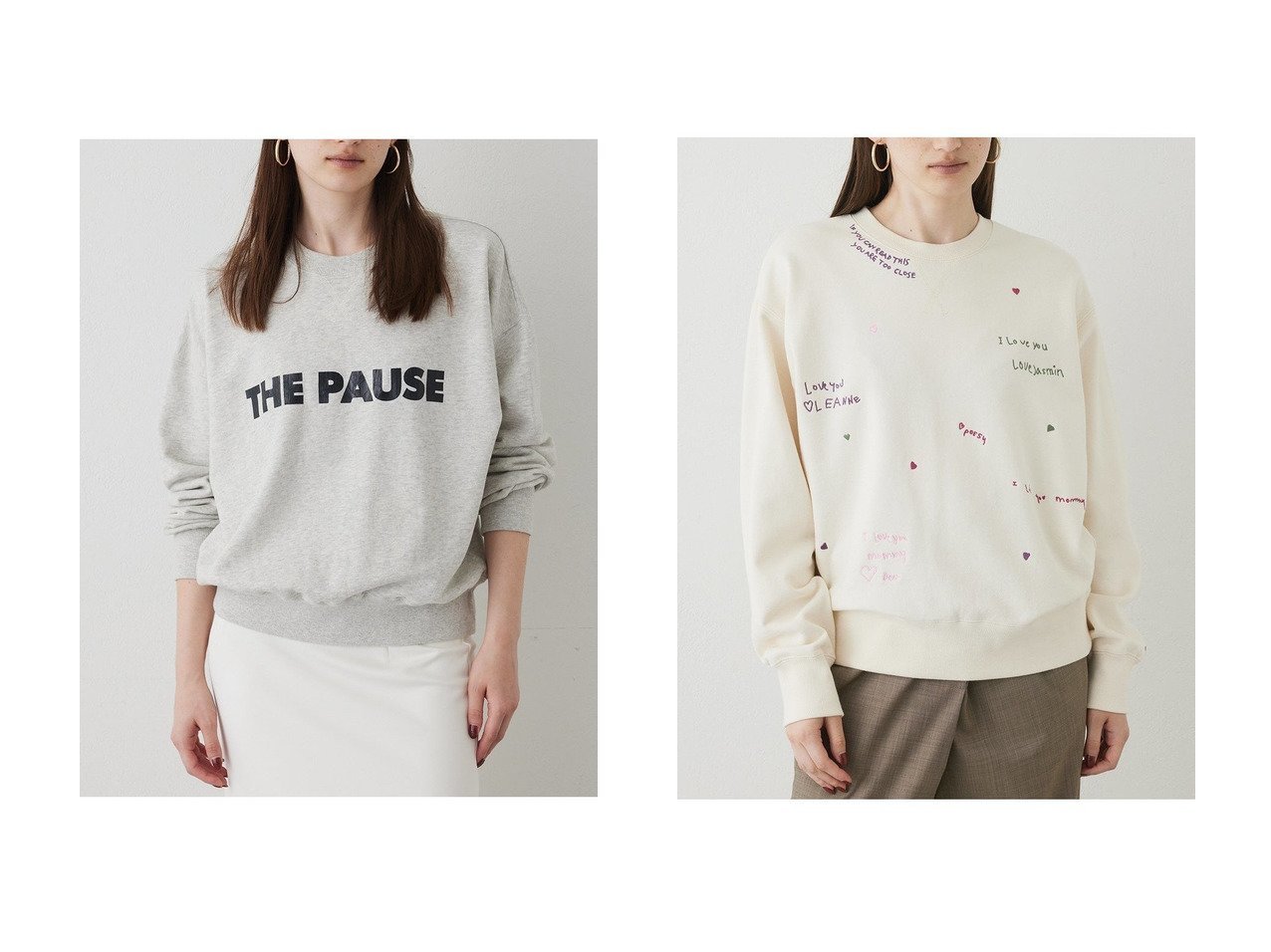 【Whim Gazette/ウィムガゼット】の【THE PAUSE】THE PAUSEスウェット&【THE PAUSE】シシュウスウェットプルオーバー 【トップス、カットソー 人気通販 コーディネート通販】おすすめ！人気、トレンド、レディースファッションの通販    おすすめ人気トレンドファッション通販アイテム インテリア・キッズ・メンズ・レディースファッション・服の通販 founy(ファニー) 　ファッション　Fashion　レディースファッション　WOMEN　トップス・カットソー　Tops/Tshirt　シャツ/ブラウス　Shirts/Blouses　パーカ　Sweats　ロング / Tシャツ　T-Shirts　スウェット　Sweat　カットソー　Cut and Sewn　プルオーバー　Pullover　インナー　Inner　ヴィンテージ　Vintage　クラシック　Classic　グラデーション　Gradation　ショルダー　Shoulder　スウェット　Sweat　スタンダード　Standard　ドロップ　Drop　パウダー　Powder　プリント　Print　ワーク　Work　A/W・秋冬　Aw・Autumn/Winter・Fw・Fall-Winter　2024年　2024　2024-2025秋冬・A/W　Aw/Autumn/Winter/Fw/Fall/2024-2025　グレー系　Gray　ブラック系　Black　イエロー系　Yellow　|ID:crp329100000192119