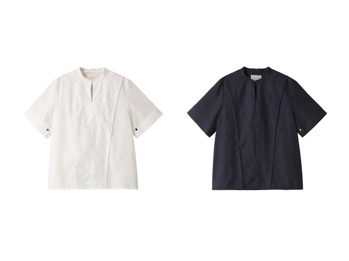 【MIDIUMISOLID/ミディウミソリッド】の2way neck blouse ブラウス 【トップス、カットソー 人気通販 コーディネート通販】おすすめ！人気、トレンド、レディースファッションの通販    おすすめ人気トレンドファッション通販アイテム インテリア・キッズ・メンズ・レディースファッション・服の通販 founy(ファニー) https://founy.com/ ファッション Fashion レディースファッション WOMEN トップス・カットソー Tops/Tshirt シャツ/ブラウス Shirts/Blouses 2024年 2024 2024-2025秋冬・A/W Aw/Autumn/Winter/Fw/Fall/2024-2025 A/W・秋冬 Aw・Autumn/Winter・Fw・Fall-Winter コンパクト Compact ショート Short シンプル Simple スキッパー Skipper スタンド Stand スリーブ Sleeve エレガント 上品 Elegant |ID:crp329100000192128