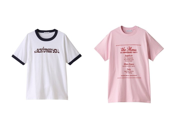 【MAISON SPECIAL/メゾンスペシャル】のニノミヤチエコラボNice to meet youリンガーTEE&5thアニバーサリーTEE 【トップス、カットソー 人気通販 コーディネート通販】おすすめ！人気、トレンド、レディースファッションの通販    おすすめ人気トレンドファッション通販アイテム 人気、トレンドファッション・服の通販 founy(ファニー) ファッション Fashion レディースファッション WOMEN トップス・カットソー Tops/Tshirt シャツ/ブラウス Shirts/Blouses ロング / Tシャツ T-Shirts カットソー Cut and Sewn ショート Short スリーブ Sleeve フロント Front ベーシック Basic インナー Inner スタイリッシュ Stylish ハーフ Half プリント Print |ID:crp329100000192153