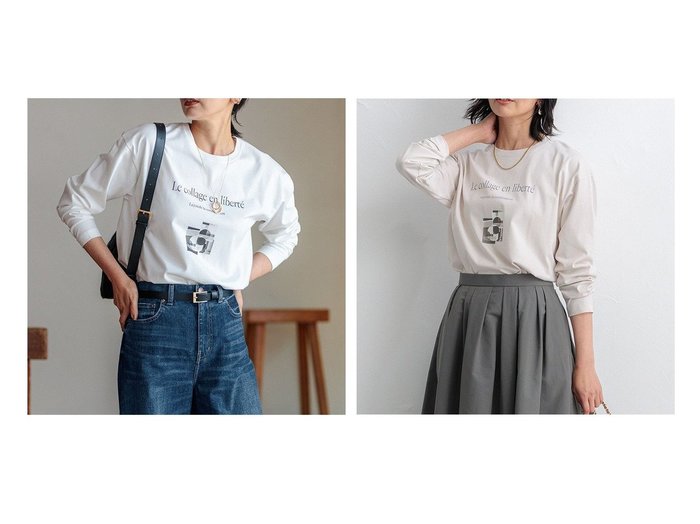 【NIJYUSANKU/23区】の【洗える】Le collage ロゴロンTEE 【トップス、カットソー 人気通販 コーディネート通販】おすすめ！人気、トレンド、レディースファッションの通販    おすすめ人気トレンドファッション通販アイテム インテリア・キッズ・メンズ・レディースファッション・服の通販 founy(ファニー) https://founy.com/ ファッション Fashion レディースファッション WOMEN トップス・カットソー Tops/Tshirt シャツ/ブラウス Shirts/Blouses ロング / Tシャツ T-Shirts カットソー Cut and Sewn インナー Inner 洗える Washable カットソー Cut And Sew グラフィック Graphic ジャケット Jacket スリット Slit ブルゾン Blouson A/W・秋冬 Aw・Autumn/Winter・Fw・Fall-Winter 冬 Winter NEW・新作・新着・新入荷 New Arrivals 2024年 2024 2024-2025秋冬・A/W Aw/Autumn/Winter/Fw/Fall/2024-2025 |ID:crp329100000192181