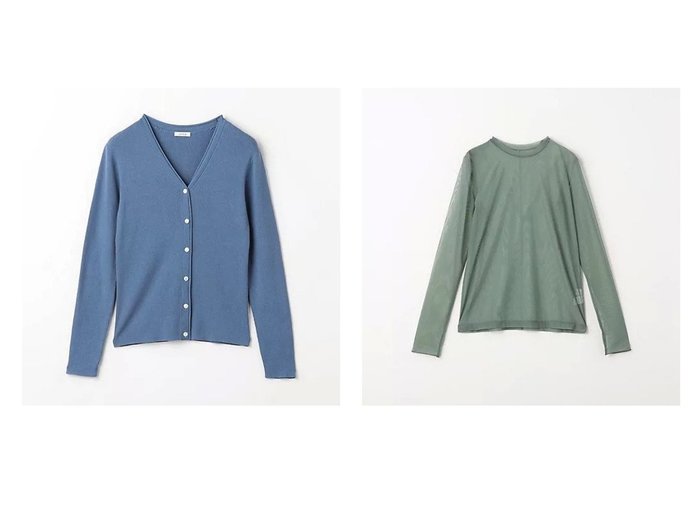 【green label relaxing / UNITED ARROWS/グリーンレーベル リラクシング / ユナイテッドアローズ】のハイメッシュ チュール ロングスリーブ プルオーバー&リブ Vネック ニット カーディガン -ウォッシャブル- 【トップス、カットソー 人気通販 コーディネート通販】おすすめ！人気、トレンド、レディースファッションの通販    おすすめ人気トレンドファッション通販アイテム 人気、トレンドファッション・服の通販 founy(ファニー) 　ファッション　Fashion　レディースファッション　WOMEN　トップス・カットソー　Tops/Tshirt　ニット　Knit Tops　カーディガン　Cardigans　Vネック　V-Neck　プルオーバー　Pullover　ウォッシャブル　Washable　秋　Autumn/Fall　カーディガン　Cardigan　シンプル　Simple　トレンド　Trend　フィット　Fit　ベーシック　Basic　ボーダー　Border　おすすめ　Recommend　エレガント 上品　Elegant　ビジネス 仕事 通勤　Business　インナー　Inner　コンパクト　Compact　シアー　Sheer　スリーブ　Sleeve　チュール　Tulle　メッシュ　Mesh　ロング　Long　冬　Winter　|ID:crp329100000192198