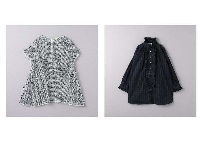 【UNITED ARROWS/ユナイテッドアローズ】のチェック フリル ブラウス&リボン カットジャカード ショートスリーブ ブラウス 【トップス、カットソー 人気通販 コーディネート通販】おすすめ！人気、トレンド、レディースファッションの通販    おすすめ人気トレンドファッション通販アイテム 人気、トレンドファッション・服の通販 founy(ファニー) ファッション Fashion レディースファッション WOMEN トップス・カットソー Tops/Tshirt シャツ/ブラウス Shirts/Blouses キャミソール Camisole キュプラ Cupra コンパクト Compact シアー Sheer ショート Short ジャカード Jacquard スリーブ Sleeve バランス Balance リボン Ribbon おすすめ Recommend チェック Check フリル Frills ミックス Mix |ID:crp329100000192217