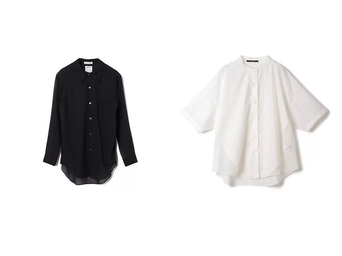 【Munich/ミューニック】のtypewriter x organdy layered shirt&【eclat/エクラ】の【復刻別注】ローカラーマダムシャツ 【トップス、カットソー 人気通販 コーディネート通販】おすすめ！人気、トレンド、レディースファッションの通販    おすすめ人気トレンドファッション通販アイテム 人気、トレンドファッション・服の通販 founy(ファニー) 　ファッション　Fashion　レディースファッション　WOMEN　トップス・カットソー　Tops/Tshirt　シャツ/ブラウス　Shirts/Blouses　インナー　Inner　カーディガン　Cardigan　ジャケット　Jacket　スタイリッシュ　Stylish　ネックレス　Necklace　別注　Special Order　夏　Summer　オーガンジー　Organdy　シアー　Sheer　ワイド　Wide　洗える　Washable　|ID:crp329100000192231