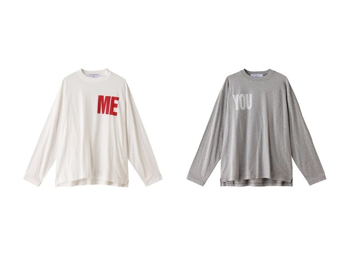 【Ron Herman/ロンハーマン】の【KATHARINE HAMNETT】【Ron Herman別注】ロゴプリントTシャツ ME&【KATHARINE HAMNETT】【Ron Herman別注】ロゴプリントTシャツ YOU 【 人気通販 コーディネート通販】おすすめ！人気、トレンド、レディースファッションの通販    おすすめ人気トレンドファッション通販アイテム インテリア・キッズ・メンズ・レディースファッション・服の通販 founy(ファニー) https://founy.com/ ファッション Fashion レディースファッション WOMEN トップス・カットソー Tops/Tshirt シャツ/ブラウス Shirts/Blouses ロング / Tシャツ T-Shirts カットソー Cut and Sewn 2024年 2024 2024-2025秋冬・A/W Aw/Autumn/Winter/Fw/Fall/2024-2025 A/W・秋冬 Aw・Autumn/Winter・Fw・Fall-Winter スリーブ Sleeve プリント Print ロング Long 別注 Special Order |ID:crp329100000192311