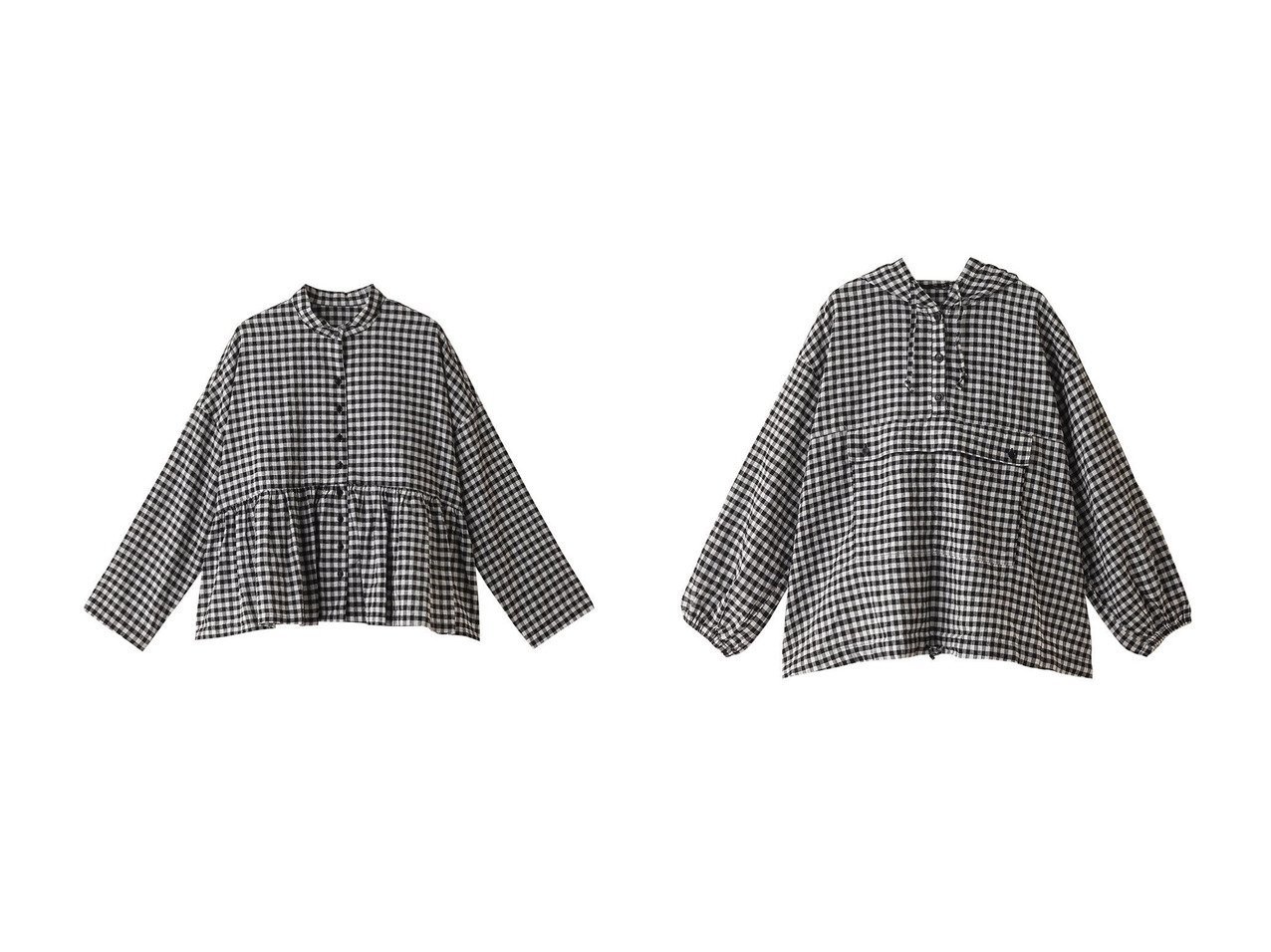 【nest Robe/ネストローブ】のアップサイクルリノ リネンコットンギャザーチェックブラウス&アップサイクルリノ Super Water-Repelent チェックアノラック 【トップス、カットソー 人気通販 コーディネート通販】おすすめ！人気、トレンド、レディースファッションの通販    おすすめ人気トレンドファッション通販アイテム インテリア・キッズ・メンズ・レディースファッション・服の通販 founy(ファニー) 　ファッション　Fashion　レディースファッション　WOMEN　トップス・カットソー　Tops/Tshirt　シャツ/ブラウス　Shirts/Blouses　2024年　2024　2024-2025秋冬・A/W　Aw/Autumn/Winter/Fw/Fall/2024-2025　A/W・秋冬　Aw・Autumn/Winter・Fw・Fall-Winter　ギンガム　Gingham　スリーブ　Sleeve　チェック　Check　ポケット　Pocket　ロング　Long　|ID:crp329100000192475