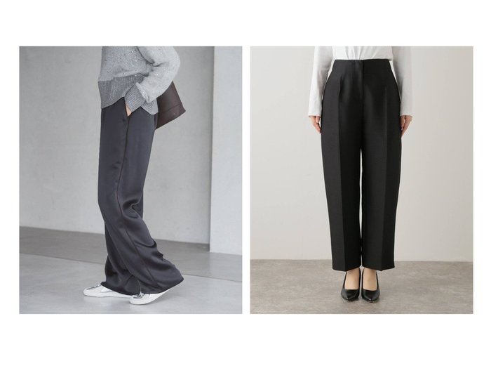 【IENA/イエナ】のダブルサテン リラックスパンツ&アモーメント WOOL SILK STRUCTURE PANTS スラックス AM24FWW05PT 【 人気通販 コーディネート通販】おすすめ！人気、トレンド、レディースファッションの通販    おすすめ人気トレンドファッション通販アイテム インテリア・キッズ・メンズ・レディースファッション・服の通販 founy(ファニー) https://founy.com/ ファッション Fashion レディースファッション WOMEN パンツ Pants 2024年 2024 2024-2025秋冬・A/W Aw/Autumn/Winter/Fw/Fall/2024-2025 サテン Satin ダブル Double リラックス Relax シンプル Simple スラックス Slacks 人気 Popularity |ID:crp329100000192600