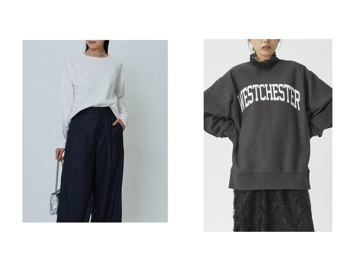 【1er Arrondissement/プルミエ アロンディスモン】のヘビーオンスプリントスウェット&オーバーダイロンTシャツ 【トップス、カットソー 人気通販 コーディネート通販】おすすめ！人気、トレンド、レディースファッションの通販    おすすめ人気トレンドファッション通販アイテム 人気、トレンドファッション・服の通販 founy(ファニー) 　ファッション　Fashion　レディースファッション　WOMEN　トップス・カットソー　Tops/Tshirt　シャツ/ブラウス　Shirts/Blouses　ロング / Tシャツ　T-Shirts　カットソー　Cut and Sewn　パーカ　Sweats　スウェット　Sweat　スリーブ　Sleeve　ロング　Long　A/W・秋冬　Aw・Autumn/Winter・Fw・Fall-Winter　2024年　2024　2024-2025秋冬・A/W　Aw/Autumn/Winter/Fw/Fall/2024-2025　スウェット　Sweat　プリント　Print　ヴィンテージ　Vintage　|ID:crp329100000192711