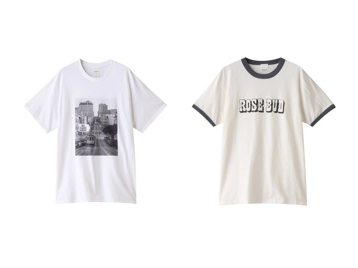 【ROSE BUD/ローズバッド】のSAN FRANSISCO PHOTO Tシャツ&RB RINGER Tシャツ 【トップス、カットソー 人気通販 コーディネート通販】おすすめ！人気、トレンド、レディースファッションの通販    おすすめ人気トレンドファッション通販アイテム インテリア・キッズ・メンズ・レディースファッション・服の通販 founy(ファニー) https://founy.com/ ファッション Fashion レディースファッション WOMEN トップス・カットソー Tops/Tshirt シャツ/ブラウス Shirts/Blouses ロング / Tシャツ T-Shirts カットソー Cut and Sewn 2024年 2024 2024-2025秋冬・A/W Aw/Autumn/Winter/Fw/Fall/2024-2025 A/W・秋冬 Aw・Autumn/Winter・Fw・Fall-Winter ショート Short スリーブ Sleeve ビーチ Beach プリント Print モノトーン Monotone 別注 Special Order |ID:crp329100000192714