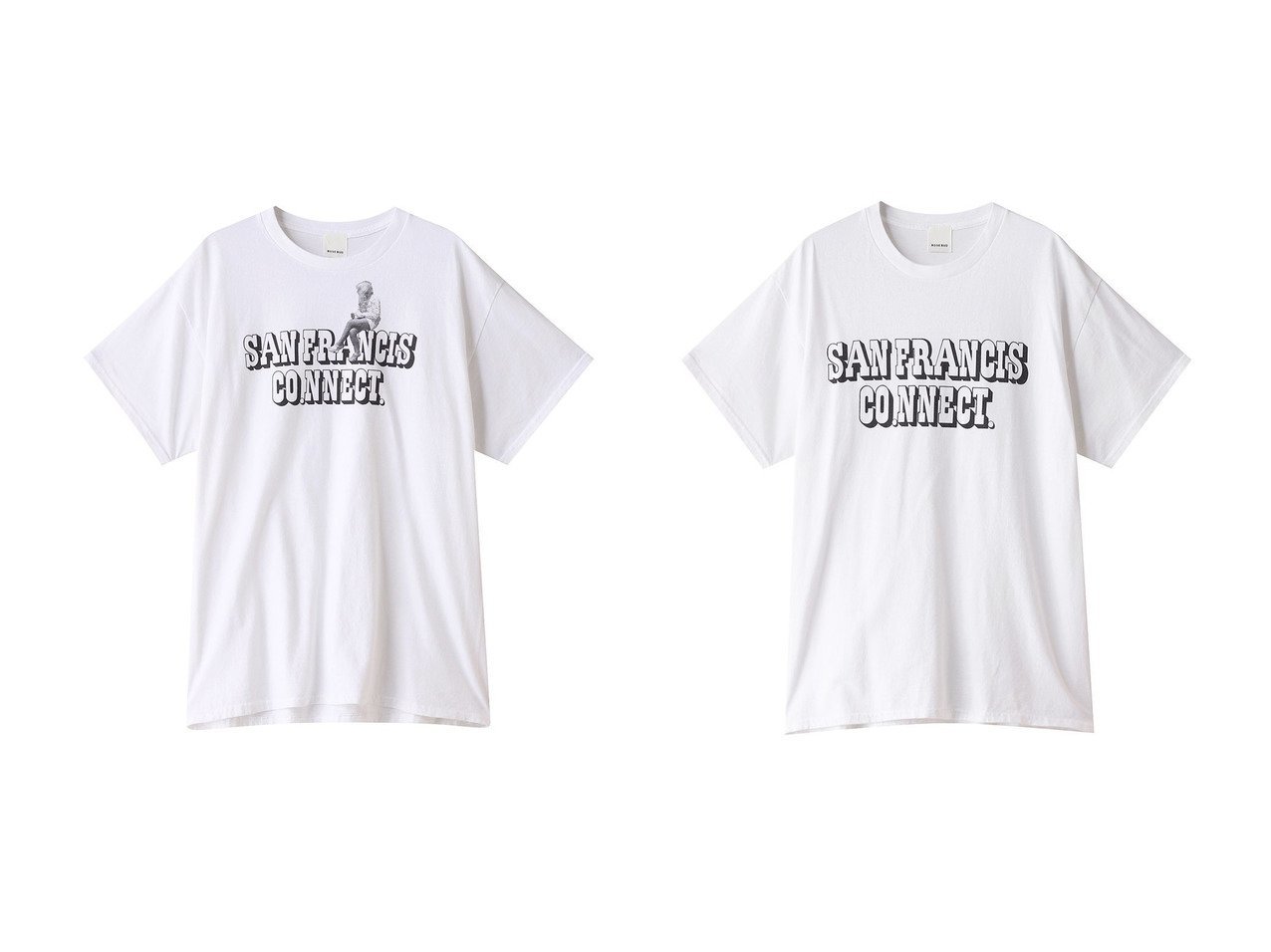 【ROSE BUD/ローズバッド】のSANFRANCIS WOMEN Tシャツ&SANFRANCISCO.NNECT. Tシャツ 【トップス、カットソー 人気通販 コーディネート通販】おすすめ！人気、トレンド、レディースファッションの通販    おすすめ人気トレンドファッション通販アイテム インテリア・キッズ・メンズ・レディースファッション・服の通販 founy(ファニー) 　ファッション　Fashion　レディースファッション　WOMEN　トップス・カットソー　Tops/Tshirt　シャツ/ブラウス　Shirts/Blouses　ロング / Tシャツ　T-Shirts　カットソー　Cut and Sewn　2024年　2024　2024-2025秋冬・A/W　Aw/Autumn/Winter/Fw/Fall/2024-2025　A/W・秋冬　Aw・Autumn/Winter・Fw・Fall-Winter　ショート　Short　スリーブ　Sleeve　ビーチ　Beach　プリント　Print　モノトーン　Monotone　別注　Special Order　ホワイト系　White　|ID:crp329100000192715