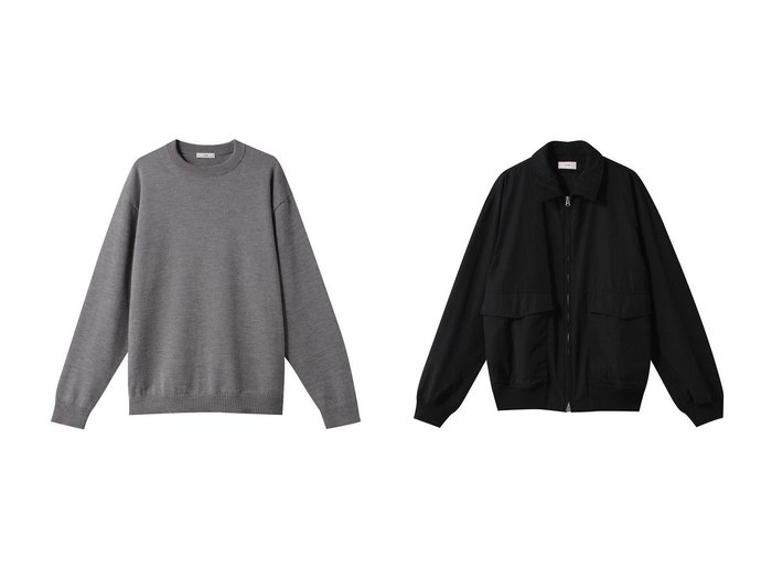 【ATON / MEN/エイトン】の【MEN】WOOL WASHI クルーネック セーター&【MEN】HEAVY TWIST ナイロン フライト ジャケット 【MEN】おすすめ！人気トレンド・男性、メンズファッションの通販    おすすめ人気トレンドファッション通販アイテム 人気、トレンドファッション・服の通販 founy(ファニー) 　ファッション　Fashion　メンズファッション　MEN　トップス・カットソー　Tops/Tshirt/Men　ニット　Knit Tops　2024年　2024　2024-2025秋冬・A/W　Aw/Autumn/Winter/Fw/Fall/2024-2025　A/W・秋冬　Aw・Autumn/Winter・Fw・Fall-Winter　セーター　Sweater　ロング　Long　定番　Standard　ジャケット　Jacket　スポーティ　Sporty　スリーブ　Sleeve　ブルゾン　Blouson　|ID:crp329100000192976