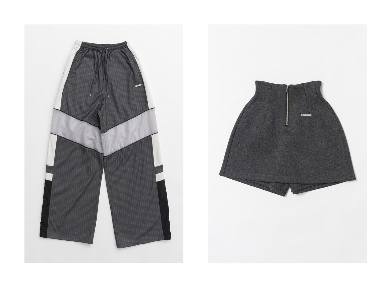 【PRANK PROJECT/プランク プロジェクト】のパネルドトラックパンツPanelled Track Pants&ダンボールスカートパンツDouble Faced Skirt Pants 【 人気通販 コーディネート通販】おすすめ！人気、トレンド、レディースファッションの通販    おすすめ人気トレンドファッション通販アイテム インテリア・キッズ・メンズ・レディースファッション・服の通販 founy(ファニー) 　ファッション　Fashion　レディースファッション　WOMEN　パンツ　Pants　スカート　Skirt　ハーフ / ショートパンツ　Short Pants　2024年　2024　2024-2025秋冬・A/W　Aw/Autumn/Winter/Fw/Fall/2024-2025　A/W・秋冬　Aw・Autumn/Winter・Fw・Fall-Winter　シアー　Sheer　セットアップ　Set Up　タフタ　Taffeta　トレンド　Trend　リラックス　Relax　ショーツ　Shorts　ショート　Short　ジャカード　Jacquard　ミニスカート　Mini Skirt　グレー系　Gray　ブルー系　Blue　ホワイト系　White　ブラック系　Black　|ID:crp329100000193246