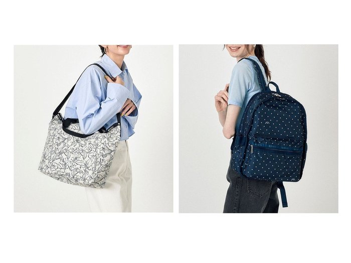 【LeSportsac/レスポートサック】のスケッチフローラルアイボリー&ネイビープティドット 【バッグ・鞄 人気通販 コーディネート通販】おすすめ！人気、トレンド、レディースファッションの通販    おすすめ人気トレンドファッション通販アイテム 人気、トレンドファッション・服の通販 founy(ファニー) ファッション Fashion レディースファッション WOMEN バッグ Bag おすすめ Recommend クッション Cushion シンプル Simple ドット Dot ポケット Pocket リュック Ruck Sack ビジネス 仕事 通勤 Business |ID:crp329100000193388