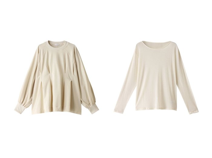 【MANOF/マノフ】のWAIST TUCK VOLUME SLEEVE SWEAT Tシャツ/カットソー&TULLE FLOKED TOPS Tシャツ/カットソー 【トップス、カットソー 人気通販 コーディネート通販】おすすめ！人気、トレンド、レディースファッションの通販    おすすめ人気トレンドファッション通販アイテム インテリア・キッズ・メンズ・レディースファッション・服の通販 founy(ファニー) https://founy.com/ ファッション Fashion レディースファッション WOMEN トップス・カットソー Tops/Tshirt シャツ/ブラウス Shirts/Blouses パーカ Sweats ロング / Tシャツ T-Shirts スウェット Sweat カットソー Cut and Sewn ボリュームスリーブ / フリル袖 Volume Sleeve 2024年 2024 2024-2025秋冬・A/W Aw/Autumn/Winter/Fw/Fall/2024-2025 A/W・秋冬 Aw・Autumn/Winter・Fw・Fall-Winter カットソー Cut And Sew スキニー Skinny スリーブ Sleeve タイトスカート Tight Skirt ボトム Bottom ロング Long |ID:crp329100000193488