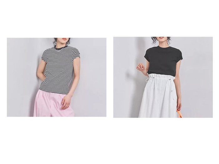 【UNITED ARROWS/ユナイテッドアローズ】のコットン フライス フレンチスリーブ Tシャツ 【トップス、カットソー 人気通販 コーディネート通販】おすすめ！人気、トレンド、レディースファッションの通販    おすすめ人気トレンドファッション通販アイテム 人気、トレンドファッション・服の通販 founy(ファニー) ファッション Fashion レディースファッション WOMEN トップス・カットソー Tops/Tshirt シャツ/ブラウス Shirts/Blouses ロング / Tシャツ T-Shirts コンパクト Compact スタイリッシュ Stylish スリーブ Sleeve バンダナ Bandana フィット Fit フレンチ French ランジェリー Lingerie エレガント 上品 Elegant |ID:crp329100000193503