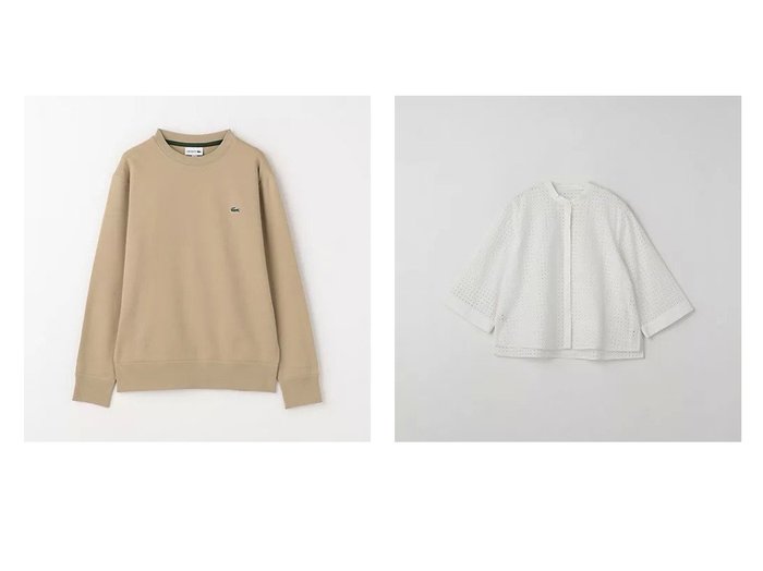 【green label relaxing / UNITED ARROWS/グリーンレーベル リラクシング / ユナイテッドアローズ】のカットワークレース 7分袖 ブラウス&ロングスリーブ スウェット 【トップス、カットソー 人気通販 コーディネート通販】おすすめ！人気、トレンド、レディースファッションの通販    おすすめ人気トレンドファッション通販アイテム 人気、トレンドファッション・服の通販 founy(ファニー) 　ファッション　Fashion　レディースファッション　WOMEN　トップス・カットソー　Tops/Tshirt　パーカ　Sweats　スウェット　Sweat　シャツ/ブラウス　Shirts/Blouses　スウェット　Sweat　スリーブ　Sleeve　トレンド　Trend　定番　Standard　時計　Clock　フランス　France　ベーシック　Basic　ポロシャツ　Polo Shirt　ロング　Long　ワイド　Wide　おすすめ　Recommend　インナー　Inner　秋　Autumn/Fall　ジャケット　Jacket　フェミニン　Feminine　羽織　Haori　レース　Race　エレガント 上品　Elegant　ビジネス 仕事 通勤　Business　|ID:crp329100000193504