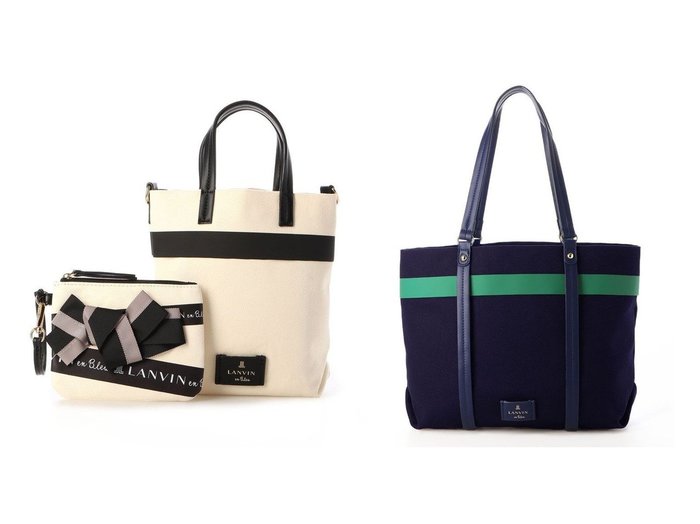 【LANVIN en Bleu/ランバン オン ブルー】のセイラー 2wayトートバッグ&セイラー トートバッグ 【バッグ・鞄 人気通販 コーディネート通販】おすすめ！人気、トレンド、レディースファッションの通販    おすすめ人気トレンドファッション通販アイテム 人気、トレンドファッション・服の通販 founy(ファニー) 　ファッション　Fashion　レディースファッション　WOMEN　バッグ　Bag　キャンバス　Canvas　ショルダー　Shoulder　プリント　Print　ポーチ　Pouch　リボン　Ribbon　|ID:crp329100000193592