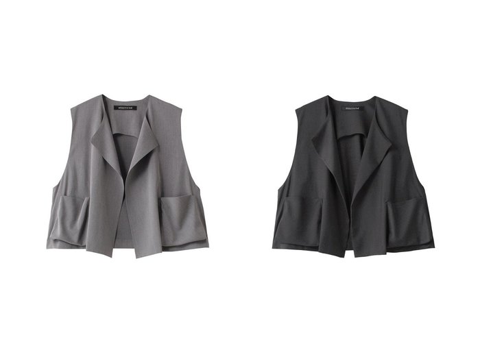 【mizuiro ind/ミズイロ インド】のcrew neck short vest ベスト 【アウター 人気通販 コーディネート通販】おすすめ！人気、トレンド、レディースファッションの通販    おすすめ人気トレンドファッション通販アイテム インテリア・キッズ・メンズ・レディースファッション・服の通販 founy(ファニー) https://founy.com/ ファッション Fashion レディースファッション WOMEN アウター Coat Outerwear ジャケット Jackets 2024年 2024 2024-2025秋冬・A/W Aw/Autumn/Winter/Fw/Fall/2024-2025 A/W・秋冬 Aw・Autumn/Winter・Fw・Fall-Winter キャミソール Camisole ショート Short ジャケット Jacket ハイネック High Neck パッチ Patch ベスト Vest ポケット Pocket マニッシュ Mannish 夏 Summer |ID:crp329100000193609