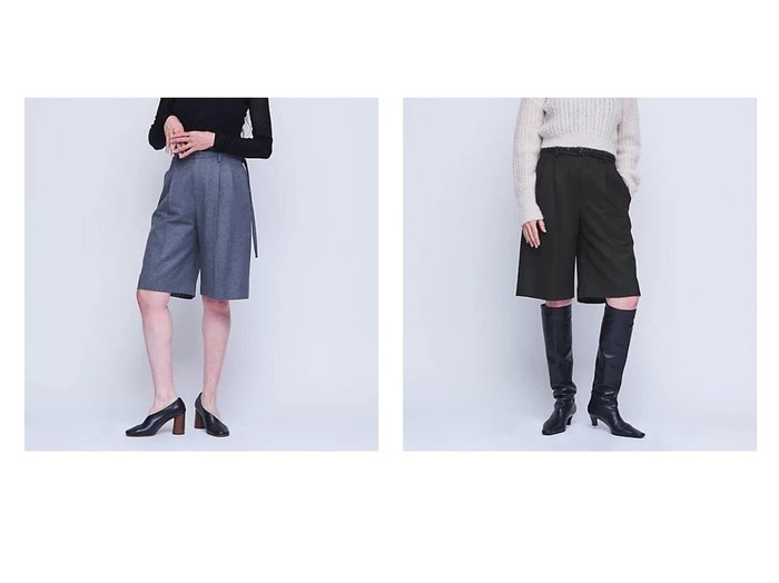 【UNITED ARROWS/ユナイテッドアローズ】のヘリンボーン ベルトショートパンツ 【パンツ 人気通販 コーディネート通販】おすすめ！人気、トレンド、レディースファッションの通販    おすすめ人気トレンドファッション通販アイテム インテリア・キッズ・メンズ・レディースファッション・服の通販 founy(ファニー) https://founy.com/ ファッション Fashion レディースファッション WOMEN パンツ Pants ハーフ / ショートパンツ Short Pants ベルト Belts クラシカル Classical コンパクト Compact ショート Short ツイード Tweed ハーフ Half ヘリンボン Herringbone ヘリンボーン Herringbone ポケット Pocket ロング Long おすすめ Recommend |ID:crp329100000194074