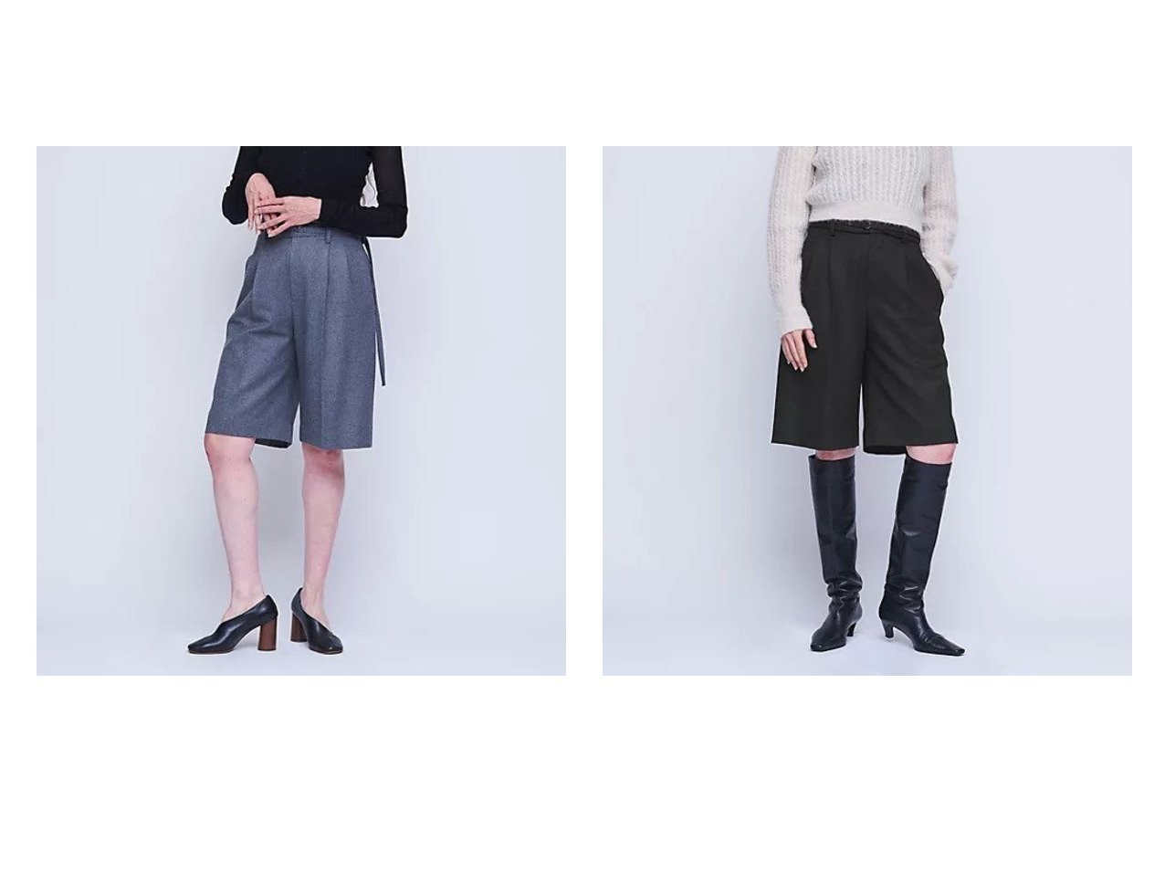 【UNITED ARROWS/ユナイテッドアローズ】のヘリンボーン ベルトショートパンツ 【パンツ 人気通販 コーディネート通販】おすすめ！人気、トレンド、レディースファッションの通販    おすすめ人気トレンドファッション通販アイテム インテリア・キッズ・メンズ・レディースファッション・服の通販 founy(ファニー) 　ファッション　Fashion　レディースファッション　WOMEN　パンツ　Pants　ハーフ / ショートパンツ　Short Pants　ベルト　Belts　クラシカル　Classical　コンパクト　Compact　ショート　Short　ツイード　Tweed　ハーフ　Half　ヘリンボン　Herringbone　ヘリンボーン　Herringbone　ポケット　Pocket　ロング　Long　おすすめ　Recommend　グレー系　Gray　ブラック系　Black　|ID:crp329100000194074