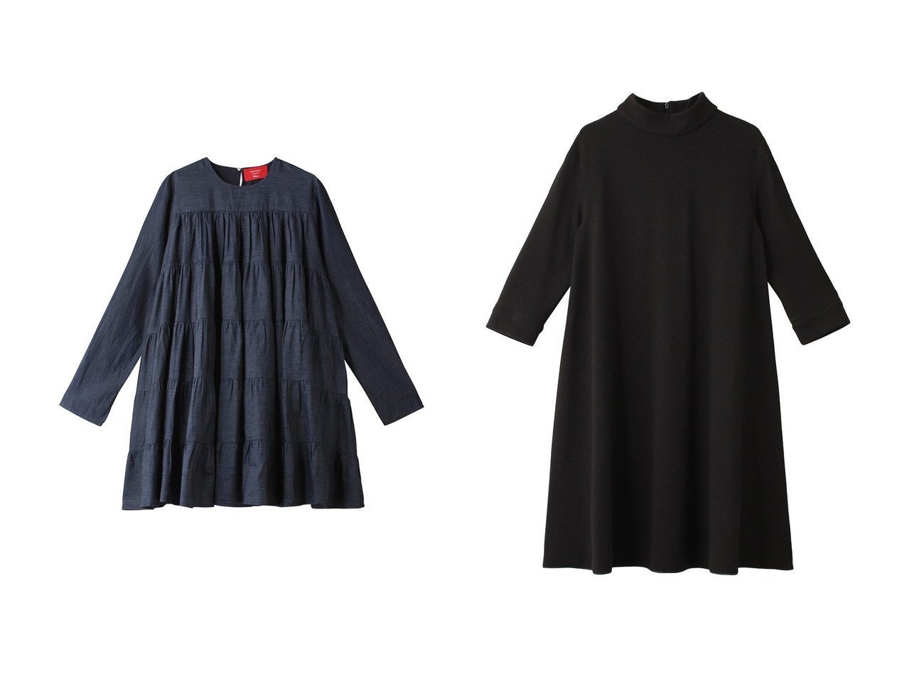 【Max Mara/マックスマーラ】の【 S Max Mara】VOTO ウール混ジャージードレス&【Ron Herman/ロンハーマン】の【Merlette】【Ron Herman 15th限定】Soliman Denim ドレス 【ワンピース、ドレス 人気通販 コーディネート通販】おすすめ！人気、トレンド、レディースファッションの通販    おすすめ人気トレンドファッション通販アイテム インテリア・キッズ・メンズ・レディースファッション・服の通販 founy(ファニー) 　ファッション　Fashion　レディースファッション　WOMEN　ワンピース　Dress　ドレス　Party Dresses　チュニック　Tunic　2024年　2024　2024-2025秋冬・A/W　Aw/Autumn/Winter/Fw/Fall/2024-2025　A/W・秋冬　Aw・Autumn/Winter・Fw・Fall-Winter　チュニック　Tunic　ティアード　Tiered　デニム　Denim　ドレス　Dress　ヨーク　Yoke　人気　Popularity　別注　Special Order　旅行　Travel　なめらか　Smooth　クラシカル　Classical　シューズ　Shoes　ジャケット　Jacket　ジャージ　Jersey　ジャージー　Jersey　ハイネック　High Neck　エレガント 上品　Elegant　ブラック系　Black　|ID:crp329100000194101