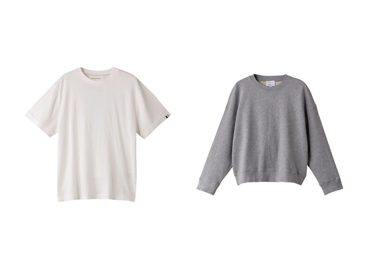 【Ron Herman/ロンハーマン】の【extreme cashmere】【Ron Herman 15th限定】cuba ロゴニットT&【SUNSPEL】【Ron Herman 15th限定】スウェット 【トップス、カットソー 人気通販 コーディネート通販】おすすめ！人気、トレンド、レディースファッションの通販    おすすめ人気トレンドファッション通販アイテム インテリア・キッズ・メンズ・レディースファッション・服の通販 founy(ファニー) 　ファッション　Fashion　レディースファッション　WOMEN　トップス・カットソー　Tops/Tshirt　ニット　Knit Tops　シャツ/ブラウス　Shirts/Blouses　ロング / Tシャツ　T-Shirts　カットソー　Cut and Sewn　パーカ　Sweats　スウェット　Sweat　2024年　2024　2024-2025秋冬・A/W　Aw/Autumn/Winter/Fw/Fall/2024-2025　A/W・秋冬　Aw・Autumn/Winter・Fw・Fall-Winter　カシミヤ　Cashmere　ショート　Short　シンプル　Simple　スリーブ　Sleeve　プリント　Print　ベーシック　Basic　スウェット　Sweat　定番　Standard　ホワイト系　White　ブルー系　Blue　グレー系　Gray　ブラック系　Black　|ID:crp329100000194114