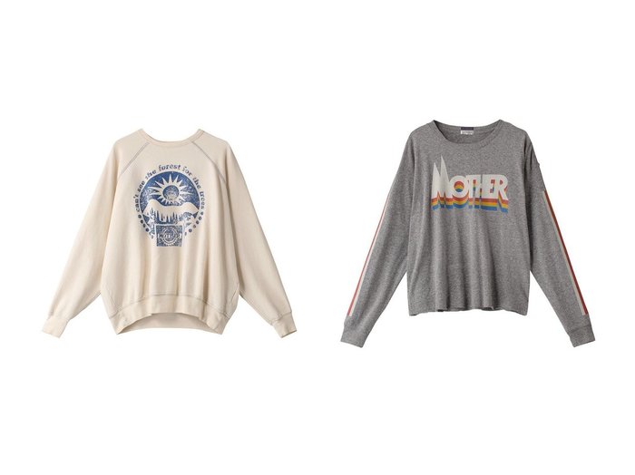 【MOTHER/マザー】のFOR THE TREES プリントスウェット(FTZ)&MOTHER PRISM プリントロングTシャツ(MPM) 【トップス、カットソー 人気通販 コーディネート通販】おすすめ！人気、トレンド、レディースファッションの通販    おすすめ人気トレンドファッション通販アイテム 人気、トレンドファッション・服の通販 founy(ファニー) ファッション Fashion レディースファッション WOMEN トップス・カットソー Tops/Tshirt シャツ/ブラウス Shirts/Blouses パーカ Sweats ロング / Tシャツ T-Shirts スウェット Sweat カットソー Cut and Sewn 2024年 2024 2024-2025秋冬・A/W Aw/Autumn/Winter/Fw/Fall/2024-2025 A/W・秋冬 Aw・Autumn/Winter・Fw・Fall-Winter おすすめ Recommend コンパクト Compact スウェット Sweat スリーブ Sleeve フロント Front プリント Print ロング Long シンプル Simple バランス Balance ボトム Bottom ワイド Wide |ID:crp329100000194130